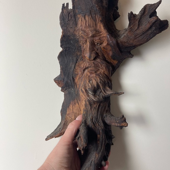 Vintage OOAK Green Man Tree Face Folk ART - Picture 14 of 15